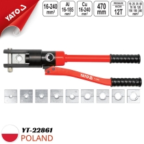 Bộ kìm bấm cos thủy lực 16-240mm 12T Yato YT-22861 - Ba Lan