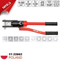 Bộ kìm bấm cốt thủy lực 16-300mm 18-20T Yato YT-22862 - Ba Lan