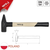 Flat head hammer with wooden handle size: 100g to 2000g Yato - Poland