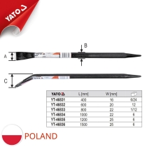 Xà beng thân Lục giác cao cấp 400x16mm Yato YT-46831 - Ba Lan 