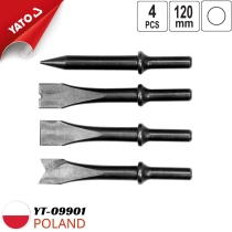 Set of 4 Pneumatic Hammer Chisels for YT-0990 Yato YT-09901 - Poland