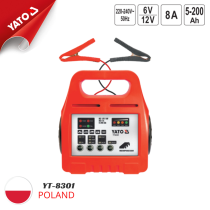 Máy nạp ắc quy 6V-12V 8A Yato YT-8301 - Ba Lan