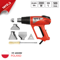 Bộ máy khò nhiệt 2000w + 6 phụ kiện Yato YT-82291 - Ba Lan