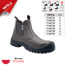Giày Bảo Hộ Chelsea Cao Cấp Màu Nâu Đậm Size 39 -45 Yato - Ba Lan