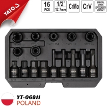 Bộ 16 đầu khẩu đặc biệt tháo ốc phanh xe Châu Âu Yato YT-06811 - Ba Lan