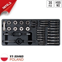 Khay bộ taro ren, bộ mũi khoan phá ốc vít hỏng 35 chi tiết Yato YT-55465