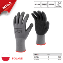 Găng tay bảo hộ phủ nitrile có chấm cao su Yato YT-74757