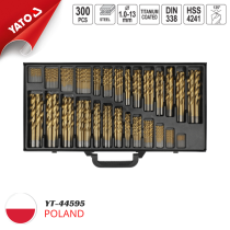 Bộ mũi khoan thép 1–13mm 300 chi tiết Yato YT-44595 – Ba Lan
