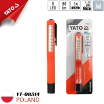 8灯LED灯，使用3节AAA电池 15V Yato YT-08514 - 波兰