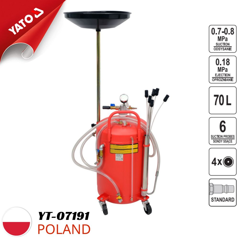 气动式废油回收机(直接式)65L Yato YT-07191 - 波兰