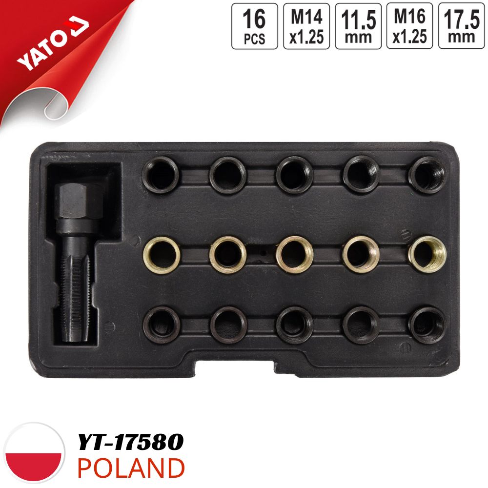 Yato YT-17580 16件套 机油底壳 (油底板) 丝锥和螺栓套装 - 波兰