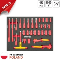 투명 절연 수리 도구 트레이 15 조각 YATO YT-55305T2