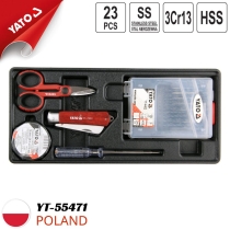 Drill bit set, pliers, 23-piece adhesive tape cutter YT-55471