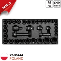 Khay bộ khẩu vặn bulông tổng hợp 35 chi tiết Yato YT-55446 - Ba Lan