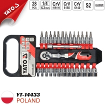 1/4인치 소켓 및 비트 종합 세트 28종 Yato YT-14433 - 폴란드