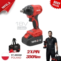 1/2인치 임팩트 렌치, 350Nm, Yato YT-8277925, 4Ah 배터리 2개 포함