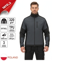 Áo khoác vải TPU chống nước xanh đen từ size: S-3XL Yato YT-79540 - Ba Lan