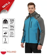 Áo khoác co giãn softshell màu xanh xám size từ: S - 3XL Yato YT-79560