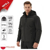 Áo khoác có mũ vải TPU chống nước đen size từ: S-3XL Yato YT-79550