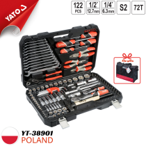 波兰 Yato YT-38901 - 122件套专业汽车修理工具箱，适用于汽车修理厂