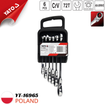 6pcs Flexible Head Reversible Ratchet Spanner Set 8-17mm Yato YT-16965