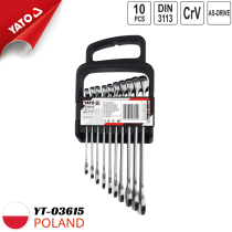 Yato YT-03615 Combination Wrench Set, 10 pieces, 10-19mm - Poland