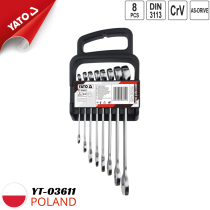8-piece Combination Spanner Set 8-19mm Yato YT-03611 - Poland