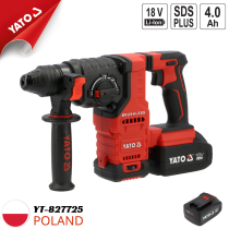 18V ブラシレス SDSプラス 充電式ハンマードリル (4.0Ahバッテリー1個 + 充電器付) YATO YT-827725