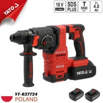 18V ブラシレス 充電式 SDSプラス ハンマードリル (4.0Ah バッテリー2本 + 充電器付) YT-827724