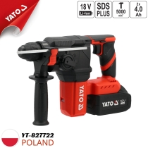18V ブラシレス SDSプラス ハンマードリル 4Ahバッテリー2個付 YT-827722