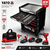 Tủ đồ nghề 400 Món FULL OPTION Yato YT-55302 -Bản Pro (Tặng Máy Bulông 2/Pin)