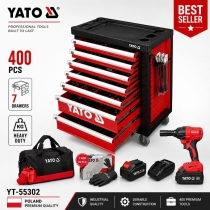 Tủ Đồ Nghề FULL OPTION 400 Chi Tiết Yato YT-55302 (Tặng Máy Bulông 2Pin)