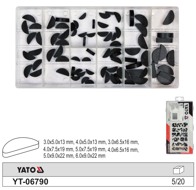 Bộ nêm hình bán nguyệt 80 chi tiết Yato YT-06790