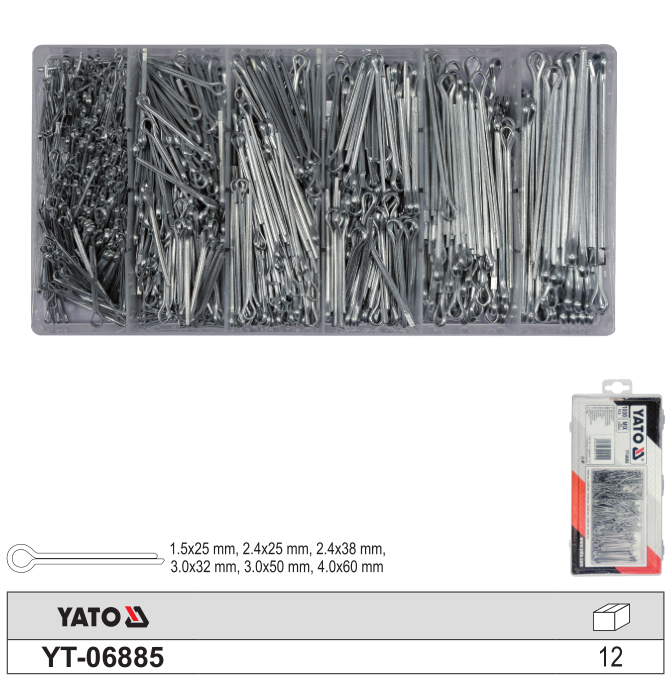 Bộ chốt khóa tăm tổng hợp 1000 chi tiết Yato YT-06885